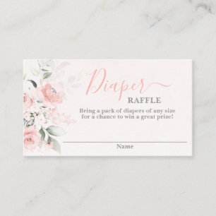 D'accompagnement Baby shower rose pâle fille Diaper Carte Raffle