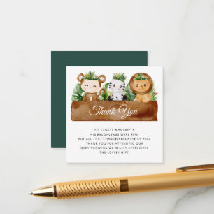 D'accompagnement baby shower sauvage un safari carte de remerciemen