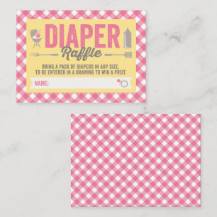 D'accompagnement BBQ Icônes Pink Checks Diaper Raffle Carte Billet
