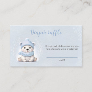 D'accompagnement Bear Blue Winter Baby shower Déchets Carte Raffin
