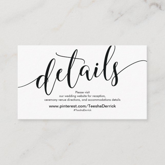 D'accompagnement Beautiful Mariage Website Details Carte de boîtier (Devant)