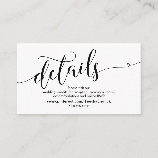 D'accompagnement Beautiful Mariage Website Details Carte de boîtier (Devant)