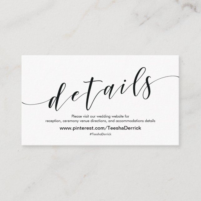 D'accompagnement Beautiful Mariage Website Details Carte de boîtier (Devant)