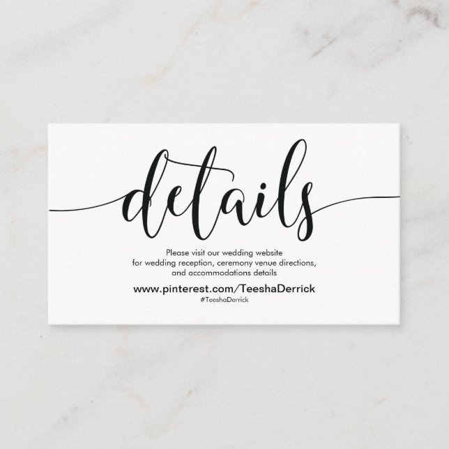D'accompagnement Beautiful Mariage Website Details Carte de boîtier (Devant)