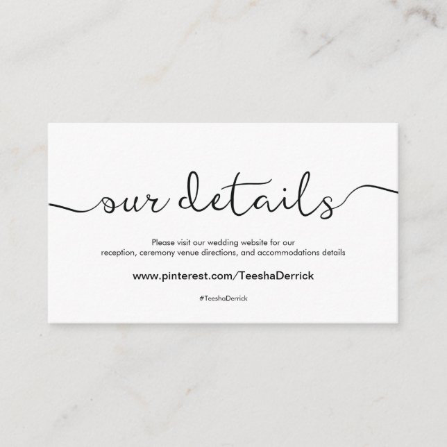 D'accompagnement Beautiful Mariage Website Details Carte de boîtier (Devant)