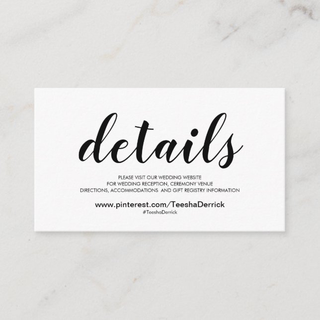 D'accompagnement Beautiful Mariage Website Details Carte de boîtier (Devant)