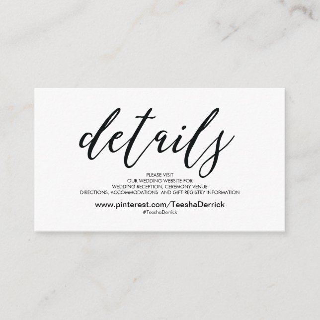 D'accompagnement Beautiful Mariage Website Details Carte de boîtier (Devant)