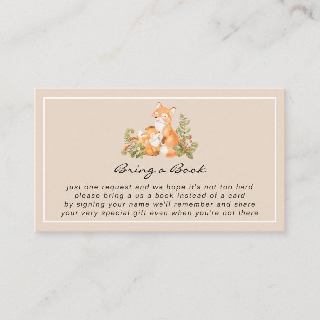 D'accompagnement Bébé mignon Fox Woodland Apportez une carte de boî (Devant)