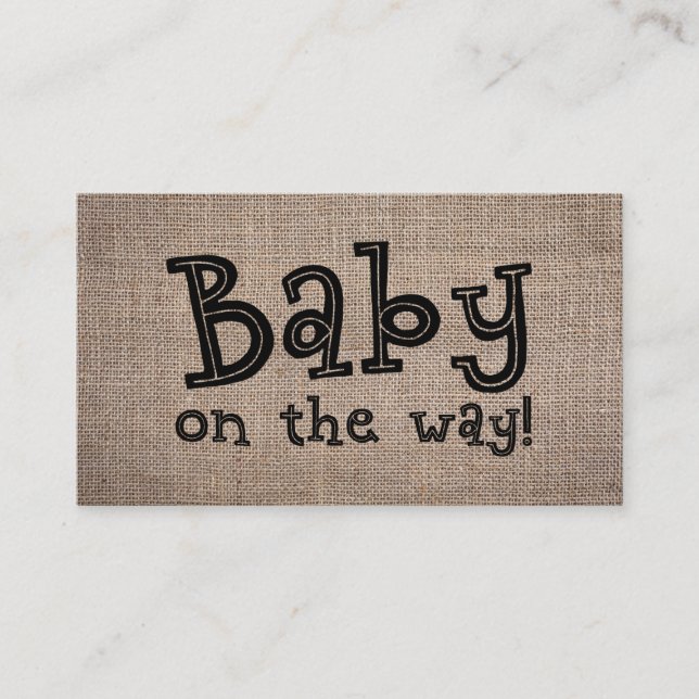 D'accompagnement Bébé sur le chemin ! Rustic Burlap Carte de Regist (Devant)