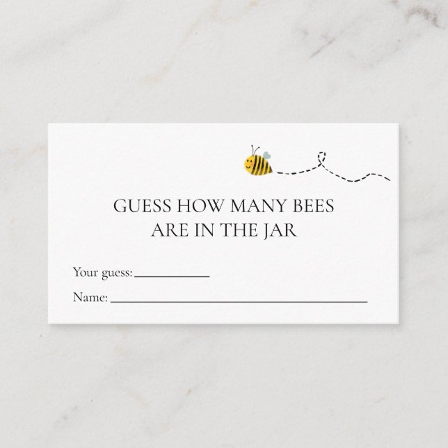 D'accompagnement Bee Combien d'abeilles Baby shower Carte de jeu (Devant)