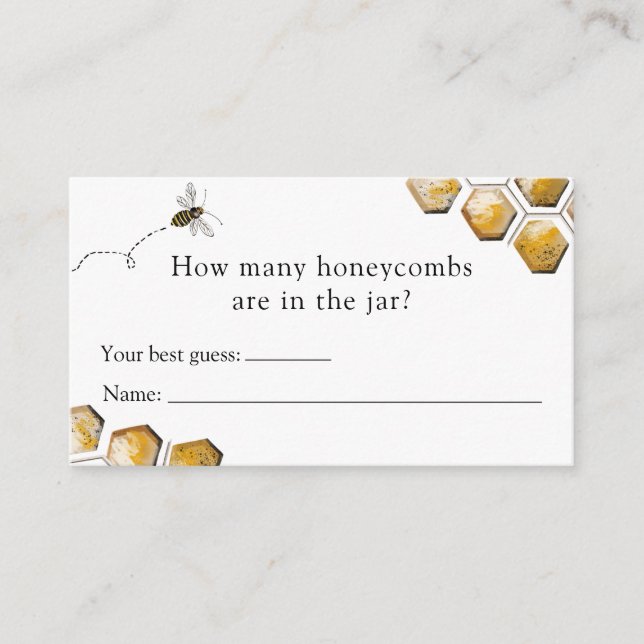D'accompagnement Bee Combien de Honeycombs Baby shower carte de jeu (Devant)