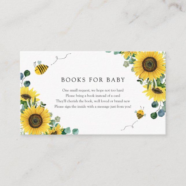 D'accompagnement Bees & Sunflowers Livres pour Baby insert carte (Devant)