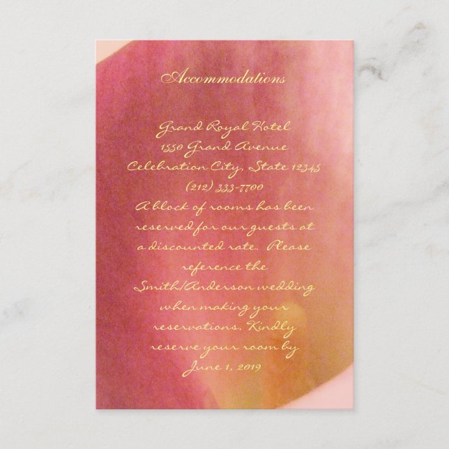 D'accompagnement Belle Calla Lily Mariage Insérer carte (Devant)