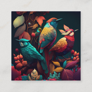 D'accompagnement Belle carte de boîtier aux oiseaux colorés