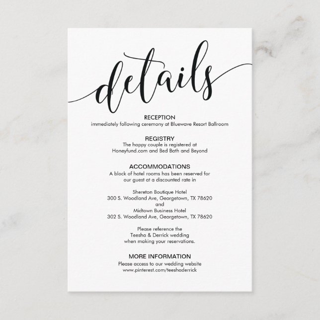 D'accompagnement Belle carte de boîtier Détails Mariage (Devant)