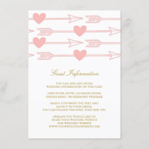 D'accompagnement Belle Flèches Mariage Insertion Carte / Blush & Go