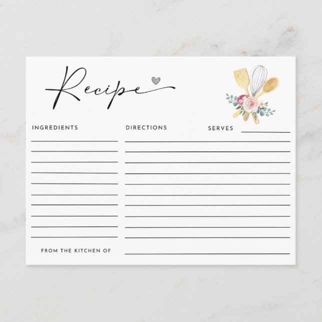 D'accompagnement BIENTÔT À ÊTRE BLANCHI Carte de recette (Devant)