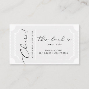D'accompagnement Billet boisson Moderne Calligraphie carte Mariage