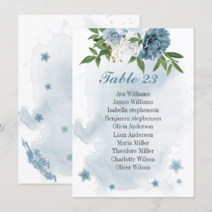 D'accompagnement bleu blanc fleurs verdure carte de siège