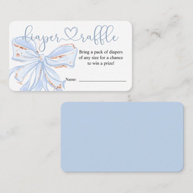 D'accompagnement Blue Bow Chic Boy Baby shower de couches Carte Raf (Devant / Derrière)