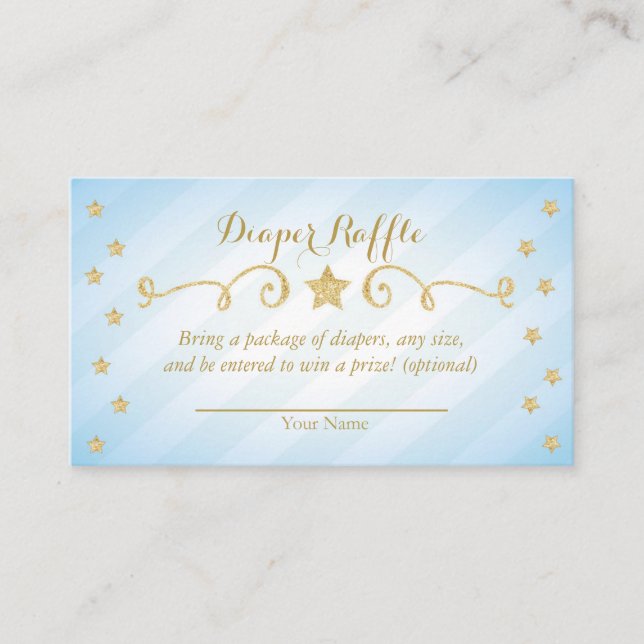 D'accompagnement Blue Boy Twinkle Little Star Diaper Carte Raffle (Devant)