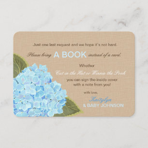 D'accompagnement Blue Hydrangea Rustic Lire une carte de livre