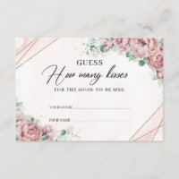 Blush or floral Combien de baisers Carte de boîtie
