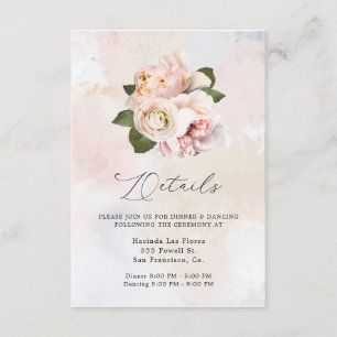 D'accompagnement Blush Rose Floral Sweet 16 Détails Carte de boîtie