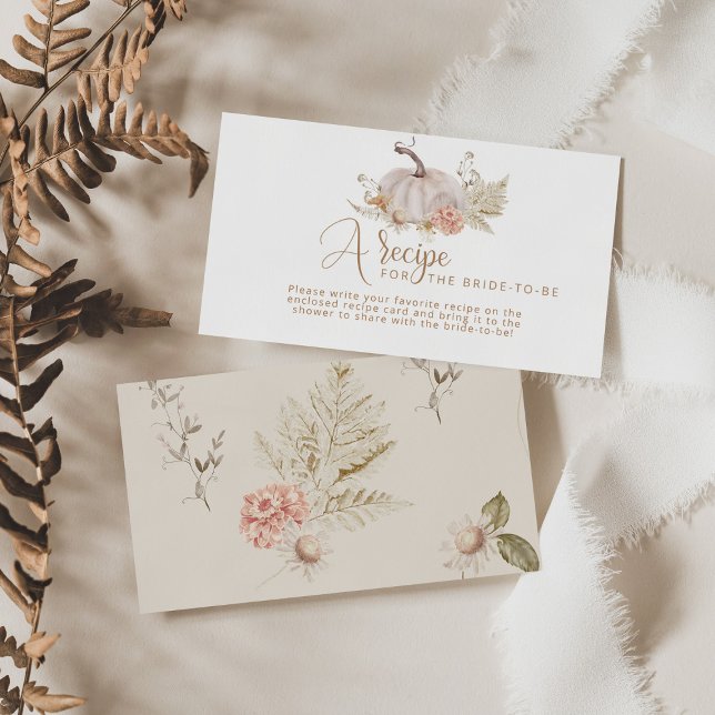 D'accompagnement Boho automne citrouille carte de recette de la nup (Créateur téléchargé)