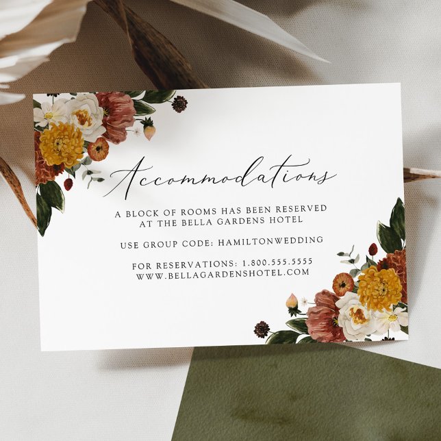D'accompagnement Boho Automne Floral Mariage Carte d'hébergement (Créateur téléchargé)