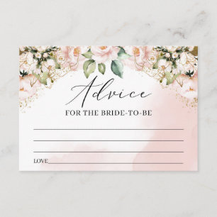 D'accompagnement Boho Blush Pink floral or feuille carte conseil