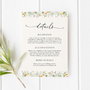D'accompagnement Boho Fleur sauvage Mariage Détails Carte de boîtie