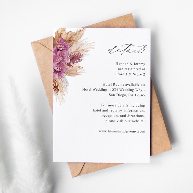 D'accompagnement Boho Floral Violet Détails Carte de boîtier (Créateur téléchargé)
