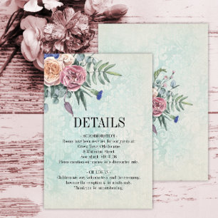 D'accompagnement Boho Green Floral Détails du Mariage Carte de boît