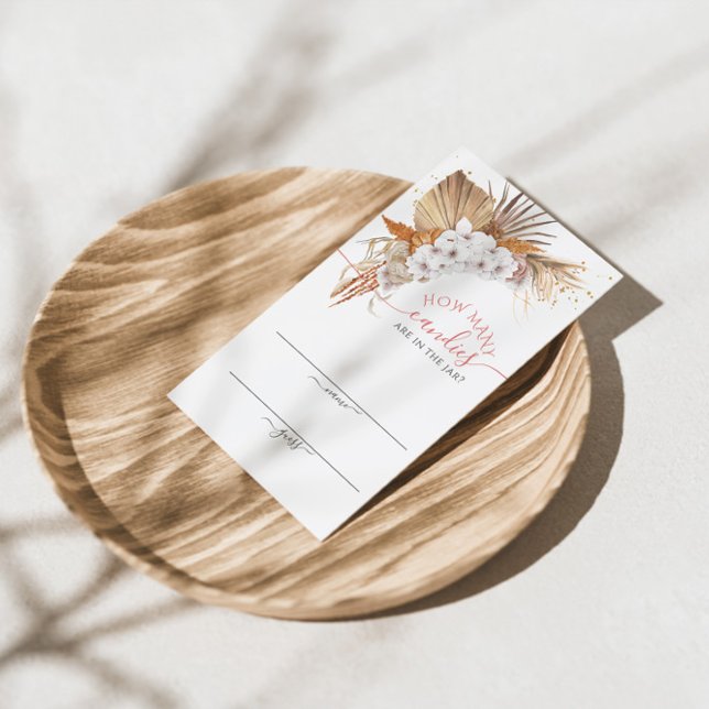 D'accompagnement Boho Terracotta Combien de bonbons Carte de jeu (Créateur téléchargé)