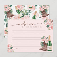 Boots & Bubbly Champagne Carte de conseil Floral