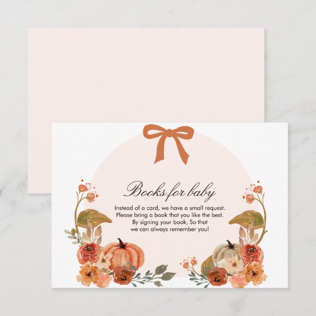 D'accompagnement Bow Boho Citrouille Baby-shower Carte de boîtier (Devant / Derrière)