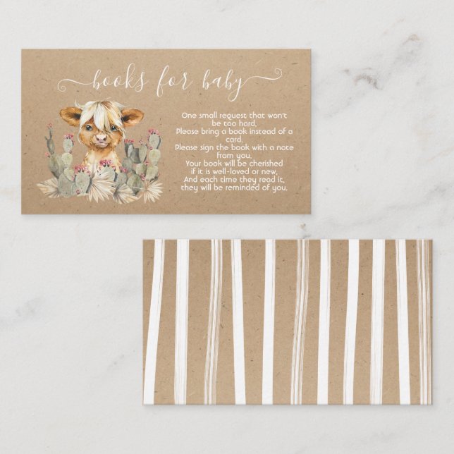 D'accompagnement Cactus de vache Highland Livres pour carte de boît (Devant / Derrière)