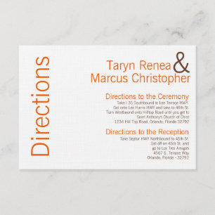 D'accompagnement Carte 3x5 Directions Brown Orange Chevron