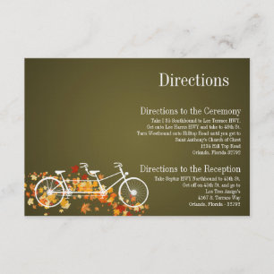 D'accompagnement Carte 3x5 Directions Whimsical Brown Double Vélo