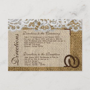 D'accompagnement Carte 3x5 Mariage Chaussures Cheval sur Burlap