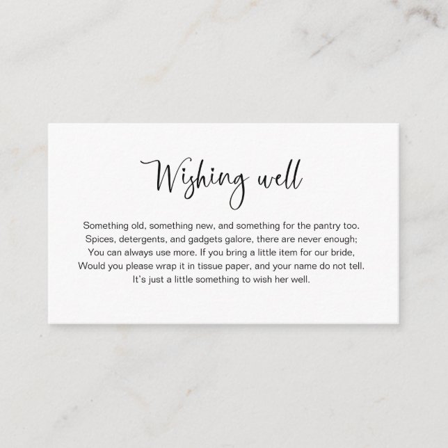 D'accompagnement Carte à insérer pour la corbeille de mariage (Devant)