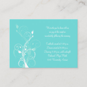D'accompagnement Carte Aqua Blue and White Floral Enclôture Card