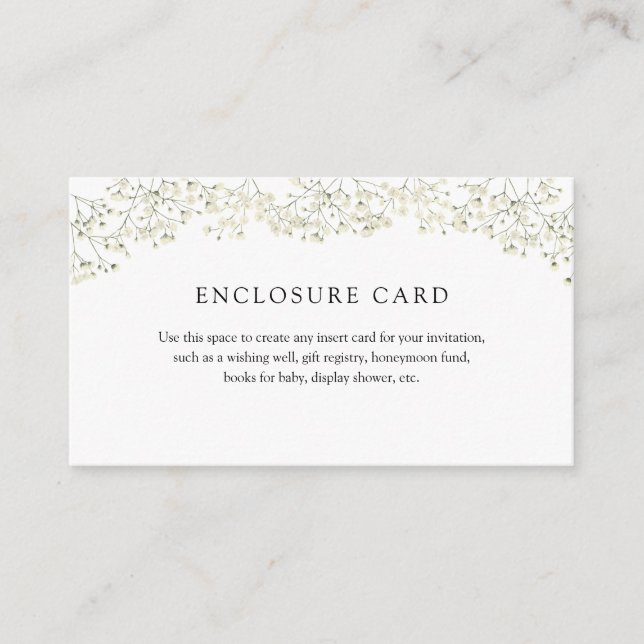 D'accompagnement Carte avec encadrement de Gypsophile simple pour b (Devant)