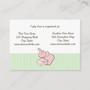 D'accompagnement Carte baby shower Registre Pink Elephant Hugs