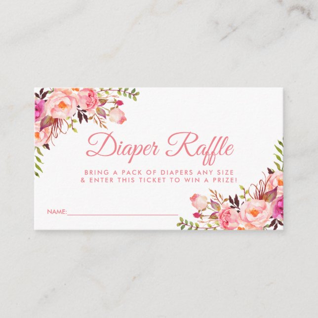 D'accompagnement Carte Billet de Baby shower rose-blanc (Devant)