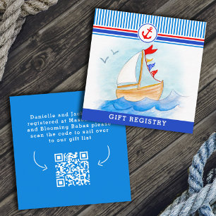 D'accompagnement Carte bleue rouge de baby shower nautique