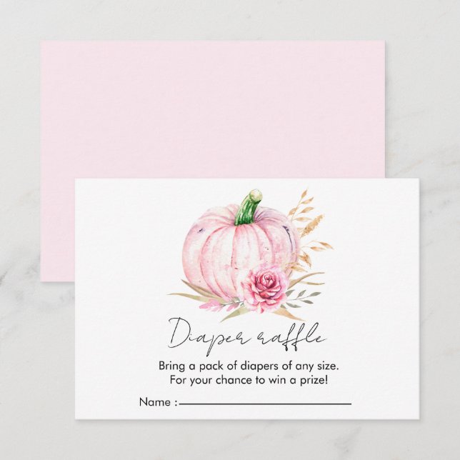 D'accompagnement Carte Boho Boho Citrouille Baby-shower (Devant / Derrière)