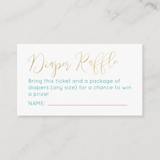 D'accompagnement Carte Boho Fiesta Diaper Raffle Ticket Enclôture (Devant)