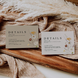 D'accompagnement Carte Boho Fleur sauvage Mariage Détails